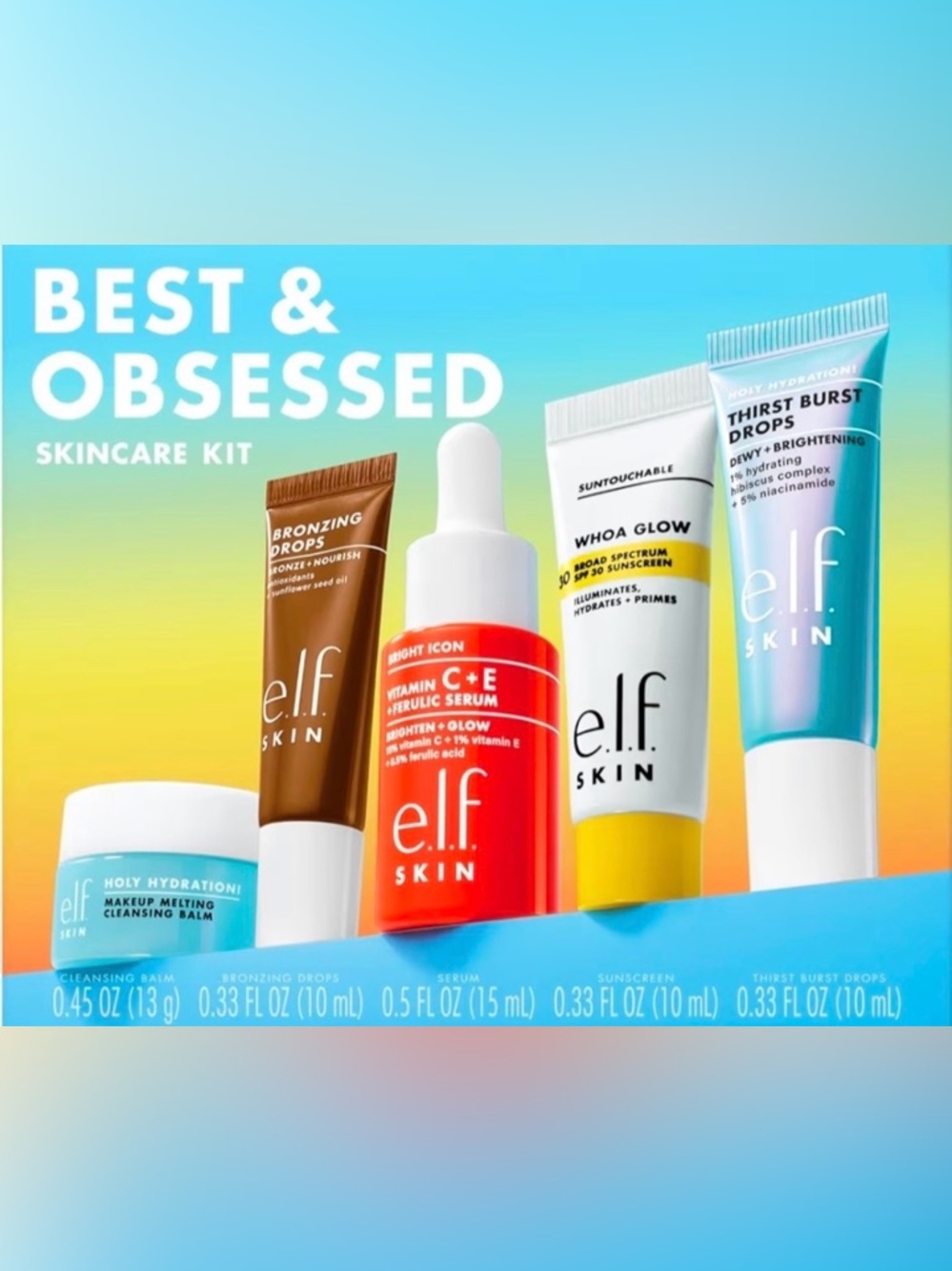 e.l.f. SKIN Best & Obsessed Skincare Kit, Travel-Size